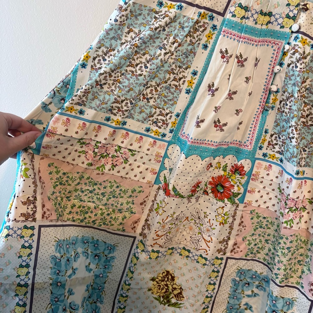 Hunter Bell Wilkes cotton mini dress in patchwork quilt print - Picture 6 of 10